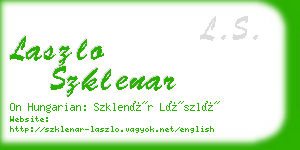 laszlo szklenar business card